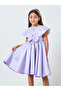 Girls Purple Embellished Dress with Cape - 2