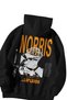 Unisex Black Oversized Hoodie - F1 Bang Lando Kinder Norris Printed 3 Thread Ş Fleece-Lined Sweatshirt - 3