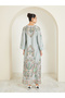 Women Green Embellished Long Sleeve Jalabiya - 5