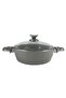 7-Piece Farah Cookware Set - Glass Lids - 2 Deep Pots - 1 Low Pot - 1 Frypan - Non-Stick - Grey - 7