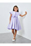 Girls Purple Embellished Dress with Cape
