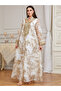 Women Floral Printed Sequin Patch Detail Jalabiya - 5