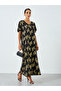 Women Floral Printed Short Sleeve Jalabiya - 3