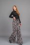 Women's Winter Black-Stone High Waist Lined Tulle Palazzo Trousers Elastic Wide Leg Stretchy Casual Daily Office Stylish 30342 - 3