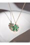Dahlia Star Zircon Stone Green Flower Necklace - 3