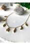 Fatma Ana Gold Steel Necklace with Hand and Moon Figures - 4