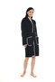 Athena Kimono Women's Bathrobe - Black 100% Cotton - 2
