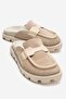 Vela Beige Suede Genuine Leather Women's Slippers