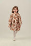 Girl's Floral Embroidered Muslin Eid Dress - 6
