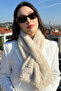 Women's Beige Plush Scarf |   Soft Textured Premium Winter - 2
