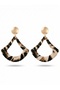 Leopard Patterned Geometric Dangle Women's Earrings I Special Boxed