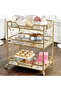 OneDcor 3-Tier Metal Bar Cart with Tempered Glass Shelves - Versatile Serving Trolley - 6