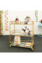 OneDcor 3-Tier Metal Bar Cart with Tempered Glass Shelves - Versatile Serving Trolley - 3