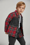 Boys' Plaid Jacket Denim Pants Top and Bottom Set - 3