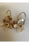 Gold Color Hoop Earrings with Flower Shape Detail – Multi-Colored - 2