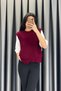 Knitwear Sweater Detailed Double T-Shirt Set - Burgundy Bordo