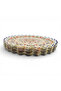 Real Gold Gilded Patterned Glass Serving Plate 26 cm (6 Pieces) - 4