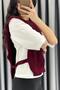 Knitwear Sweater Detailed Double T-Shirt Set - Burgundy Bordo - 3
