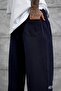 Men's Sweatpants Puskurtme Alti Navy Blue Oversize Baggy Loose Fit 3 Yarns Without Drawstrings - 5