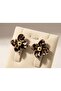 Leopard Patterned Fabric Flower Detailed Women's Earrings I Special Boxed - 3
