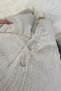 V-Neck Covered Button Wrinkle Suit - Beige Beige - 8
