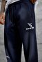 Men's Sweatpants Puskurtme Alti Navy Blue Oversize Baggy Loose Fit 3 Yarns Without Drawstrings - 2