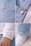 Baby Girl 2-Piece Salopet Set 100% Cotton Short Sleeve Floral Embroidered Casual Outfit Set - 4