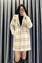 Single Button Plaid Jacket - Light Brown Light Brown - 2