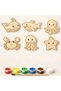 Educational Wooden Coloring Game Sea Animals Figure Set |   Paint Yourself |   School and Workshop Activities
