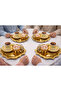 Single-Sided Gold 6-Section Wavy Corners Butterfly Stainless Steel Tea and Coffee Presentation Tray 24X24 cm - 2