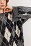 Women's Smoked Baklava Pattern Knitwear Sweater Kzk-19001124 - 4