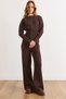 Women's Brown Snap Detailed Bottom and Top Knitwear Set Tkm-19000473