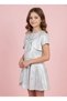 Silver Girl's Special Occasion Dress with Glitter Bolero - 3