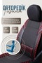 Fiat Egea Hb Compatible Leather Detailed Auto Seat Cover Front/Rear Set Elix Model Black Red - 4