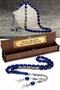 Father is Like a Plane Tree Midnight Blue Amber Prayer Beads in Wooden Box