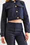 Women's Navy Blue Top Lined Jacket Bottom Stitching Detailed Trousers Denim Suit Tkm-19000471 - 5