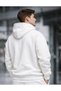 Unisex Ecru Winter Hooded Zippered Sweatshirt with Fleece Inside Jacket - 4