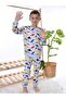 Dinosaur Patterned Cotton Children's Pajama Set - 6