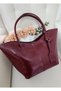 Women's Burgundy Zippered Handbag Faux Leather Women's Hand and Handbag - 7