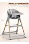 3-in-1 high chair with adjustable height & tray, 5-point safety harness for babies & toddlers - 4