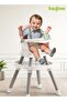 6-in-1 Baby High chair with 2 height Adjustable, 5-point belt, tray, study table & chair for Baby - 2