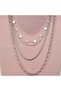 Layera Natural 4-Piece Silver Steel Necklace - 4