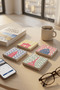 Paris, Rome, London and Berlin Themed Natural Stone Travertine Coasters Stone Coasters Set of 4 - 2