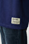 Joel men's 100% organic cotton thick fabric special textured label detailed Oversized navy blue t-shirt - 5