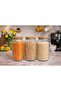3-Piece 1300 ml Thick Glass Jar Vacuum Legume Storage Set with Wooden Beech Lid