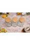 3-Piece 1300 ml Thick Glass Jar Vacuum Legume Storage Set with Wooden Beech Lid - 3