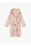 Hooded Long Sleeve Textured Fleece Dressing Gown with Pockets - 3