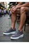 Men's Gray White Casual Lace-Up Sports Shoes High Thick Sole Comfortable Stylish Sneaker - 4
