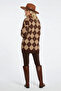 Women's Small Argyle Pattern Knitwear Tunic Sweater Crew Neck Long Sleeve Casual Sweater - 3