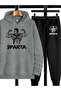 Women's Soarta Printed Hooded Tracksuit Set - Hooded Sweatshirt Bottom Top Set